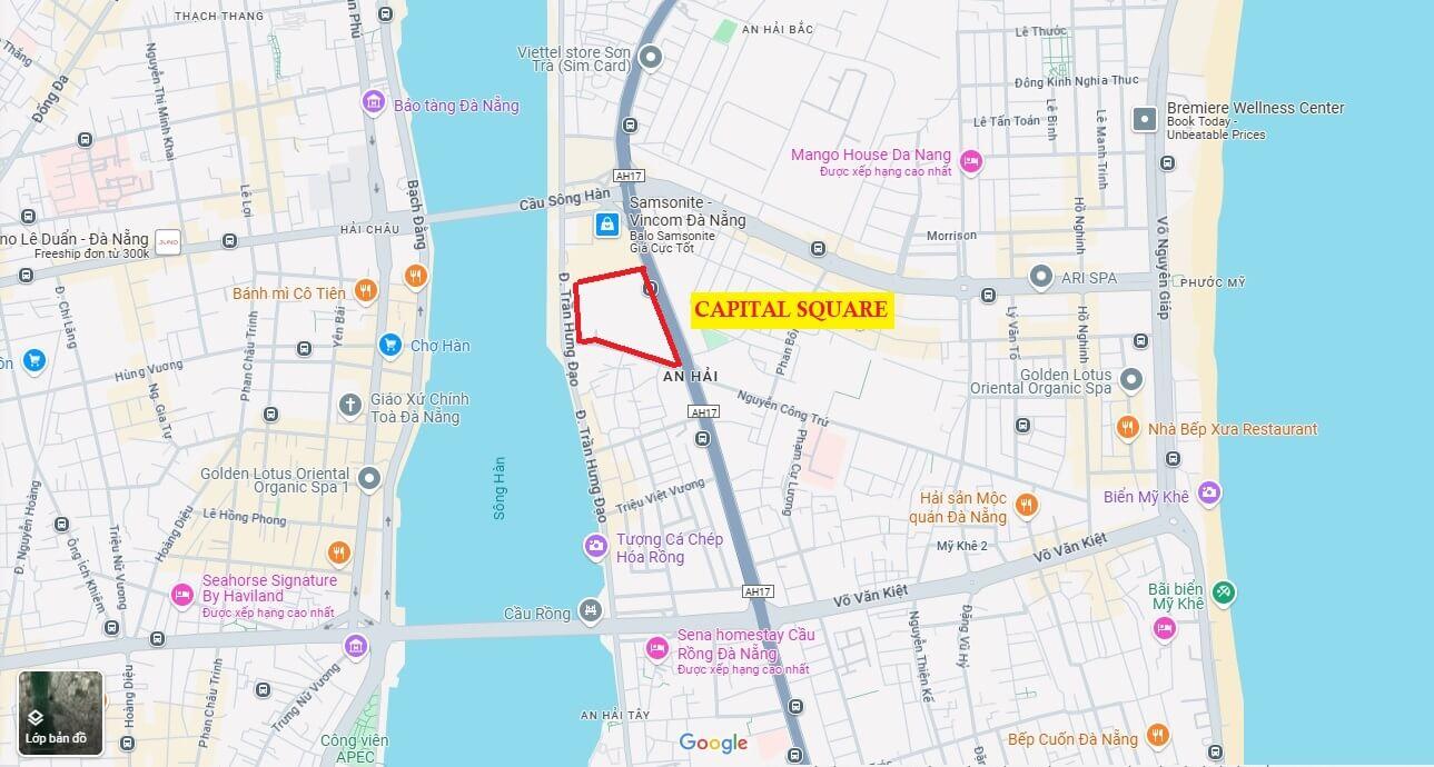 Vị trí đắc địa dự án Capital Square Đà Nẵng bên sông Hàn